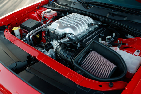 The 2018 Dodge Challenger SRT Demon’s 6.2-liter supercharged HEMI® Demon V-8 engine.